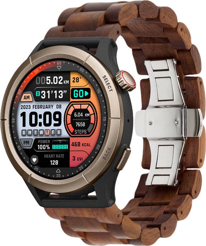 Ремешок деревянный WoodLock для Amazfit Cheetah Round/Cheetah Pro Brown (38443-30)