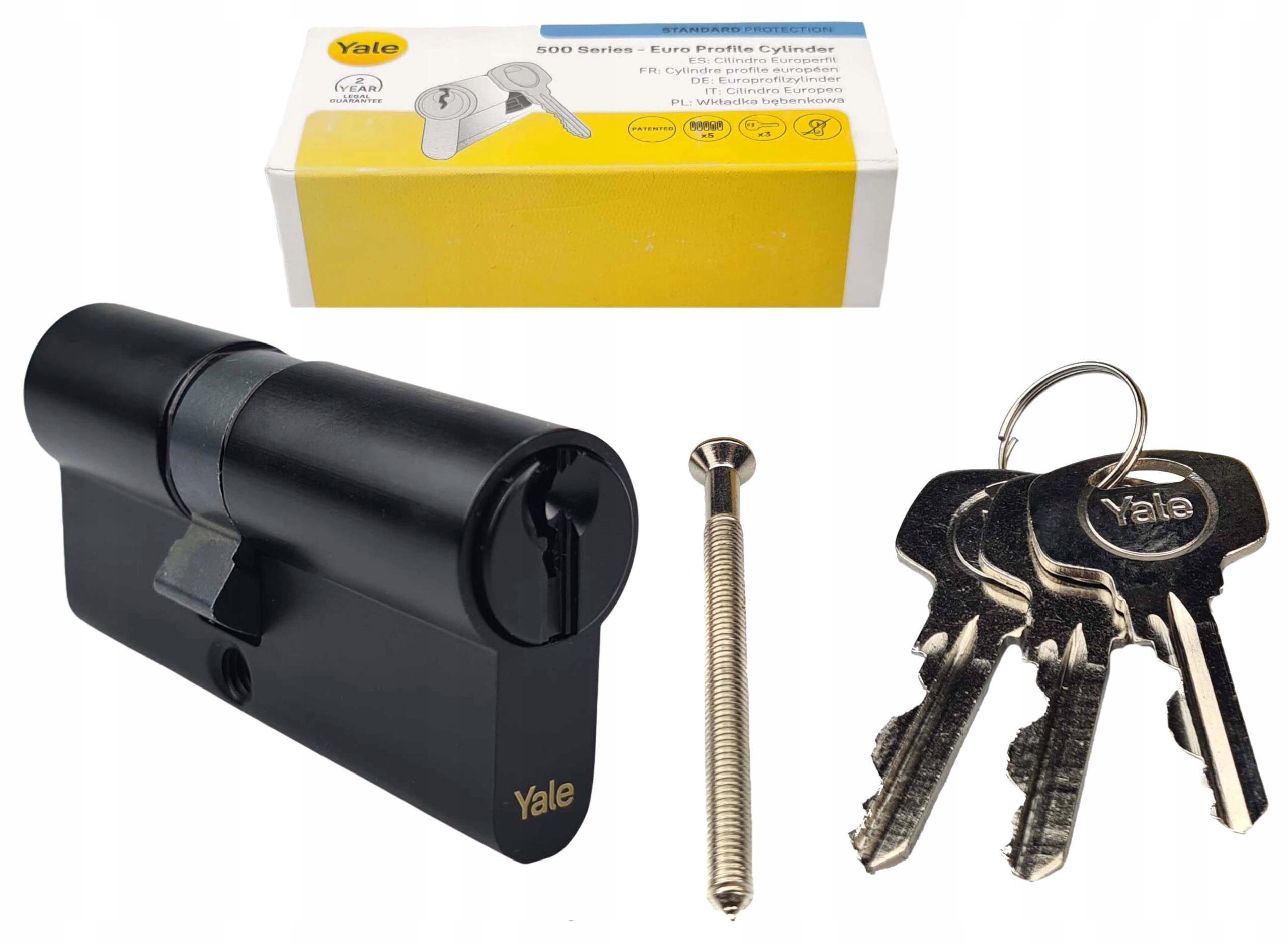Серцевина YALE 500 30х40 мм ключ/ключ 70 мм 3 ключі Чорний (Y500-30/40bl) - фото 2 Серцевина YALE 500 30х40 мм ключ/ключ 70 мм 3 ключі Чорний (Y500-30/40bl) - фото 2