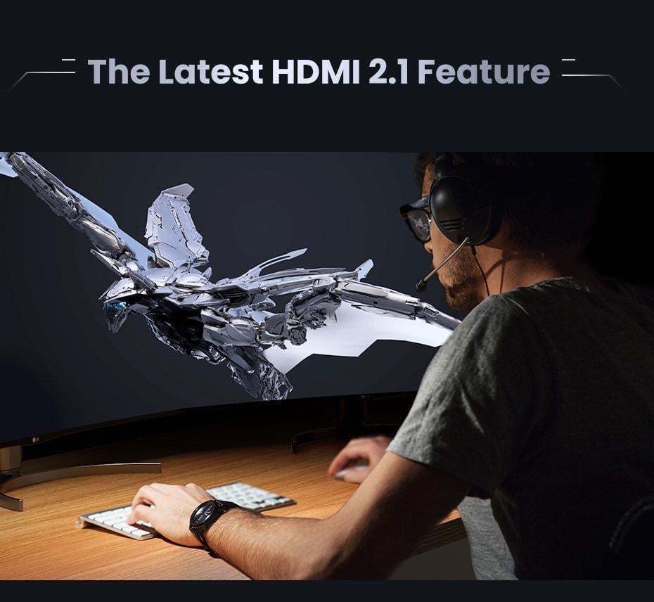 Кабель UGREEN HDMI 2.1 4K 120Hz 48 Гбіт/с 3D Dolby Atmos HDR 10+ eARC HDCP 2.3 1080p 240Hz 1,5 м Чорний (70320) - фото 4