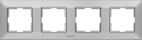 Рамка Panasonic Arkedia Slim 4-ая горизонтальная Серебристый (15635-е) - фото 1 Рамка Panasonic Arkedia Slim 4-ая горизонтальная Серебристый (15635-е) - фото 1