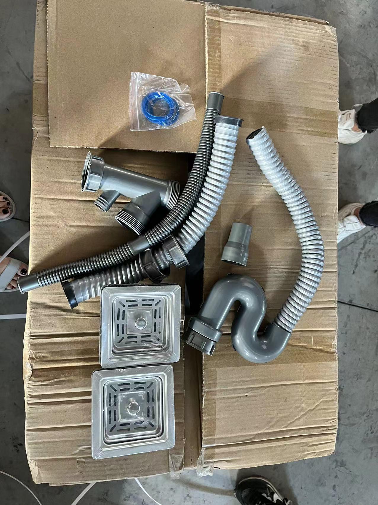 Сифон двойной для моек Handmade квадратный излив - фото 2 Сифон двойной для моек Handmade квадратный излив - фото 2