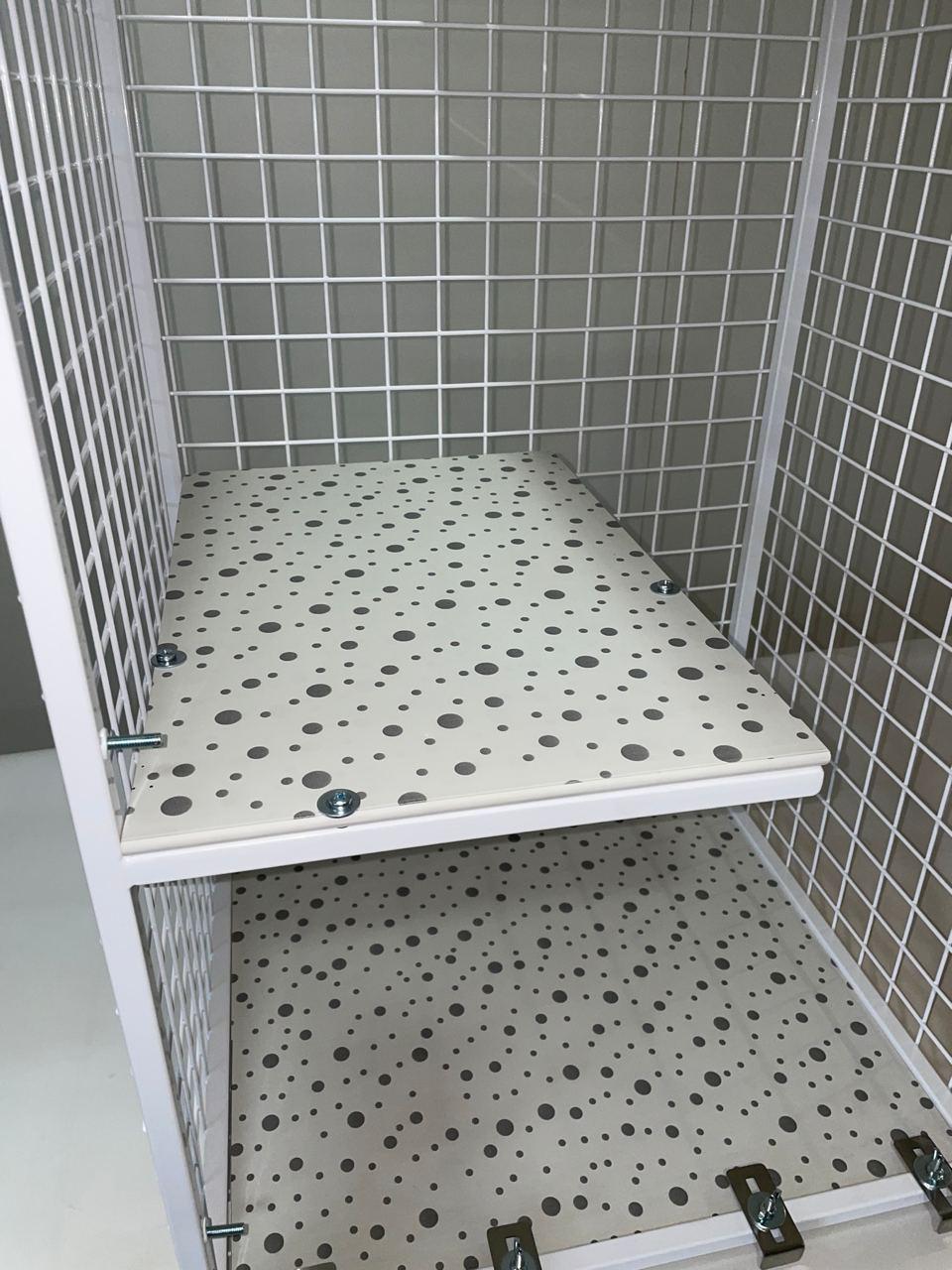 Балкон для котів з двома поверхами прямокутний підвісний 590х420х1250 см Білий (013) - фото 9