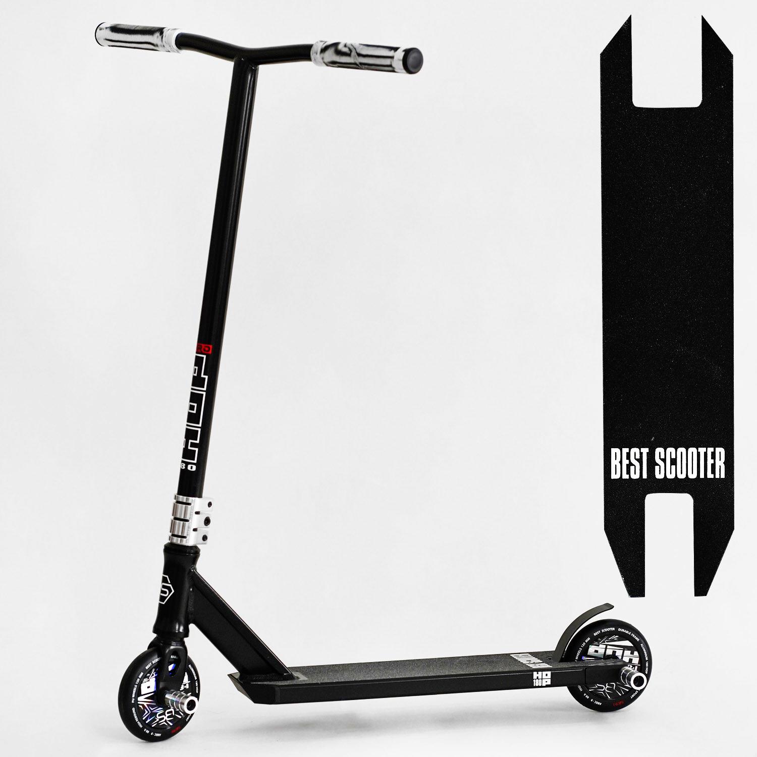 Самокат трюковий Best Scooter Hop Pro Hic-система пеги алюмінієвий диск/дека колеса PU Black (115636) - фото 9