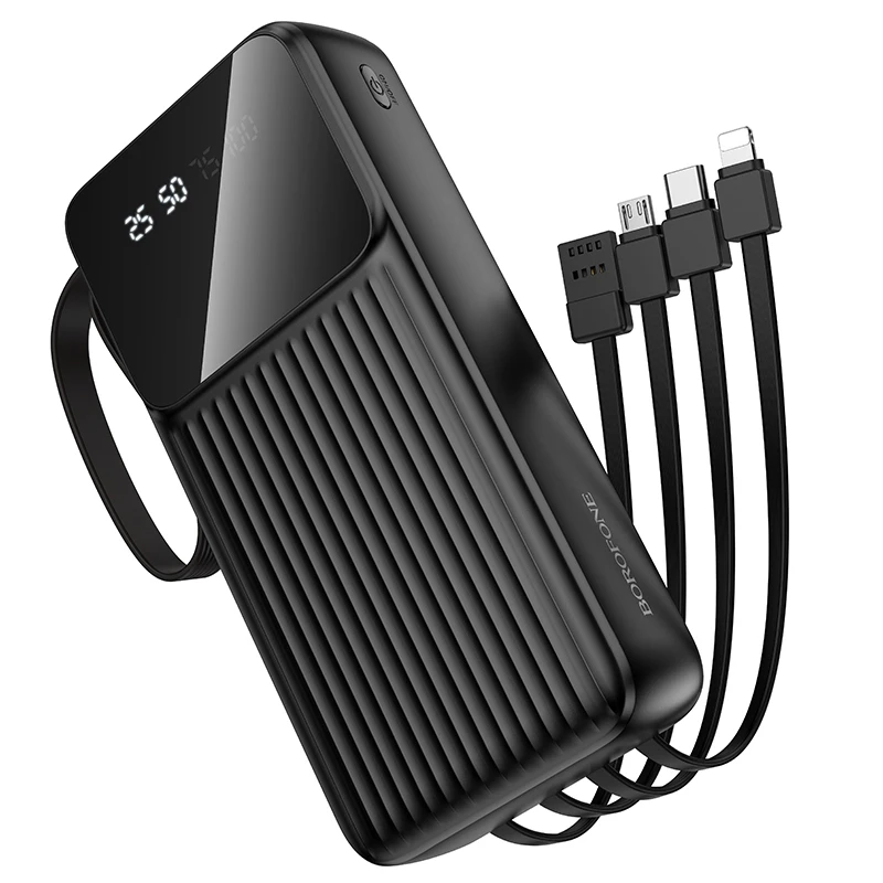 Повербанк BOROFONE BJ76A Smart 20000 мАч 22,5W с 4 встроенными кабелями (3235642604)