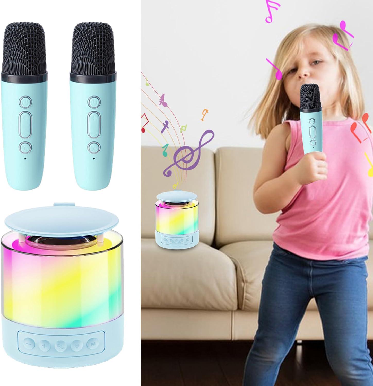 Колонка караоке детская Bluetooth с двумя микрофонами и Led подсветкой (K19) - фото 6 Колонка караоке детская Bluetooth с двумя микрофонами и Led подсветкой (K19) - фото 6
