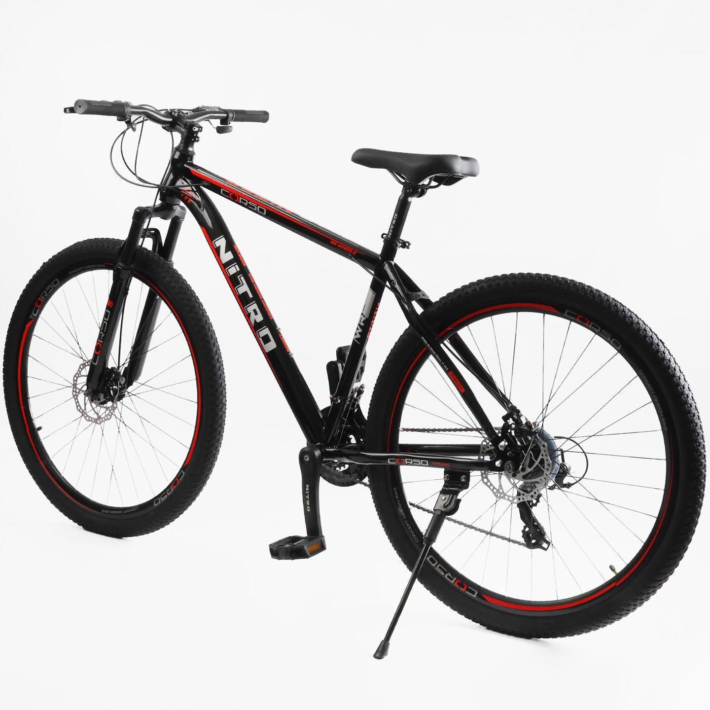 Велосипед горный Corso Nitro 29" оборудование Saiguan рама 19" Черно-красный - фото 3