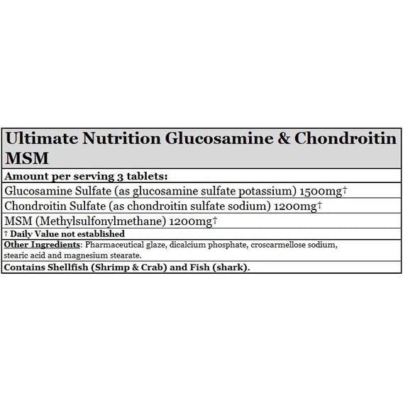 Хондропротектор для спорту Ultimate Nutrition Glucosamine & Chondroitin & MSM 90 Tabs - фото 2