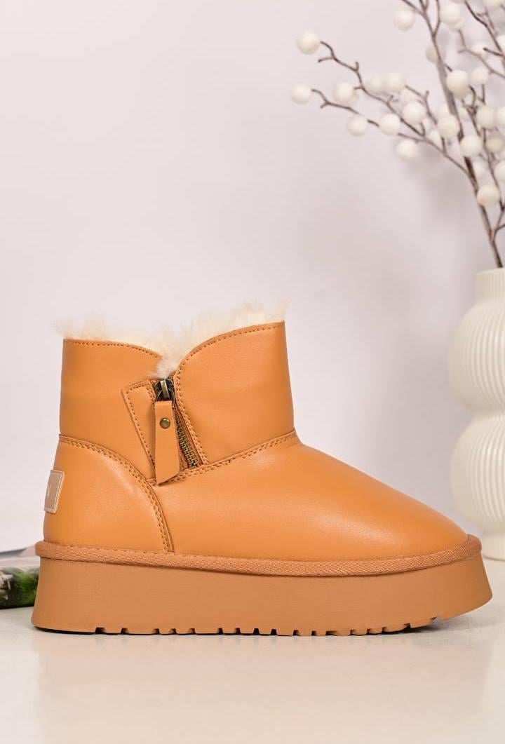 Угги женские Lilin L951-9 кожаные на меху р. 38 Коричневый (31022483)