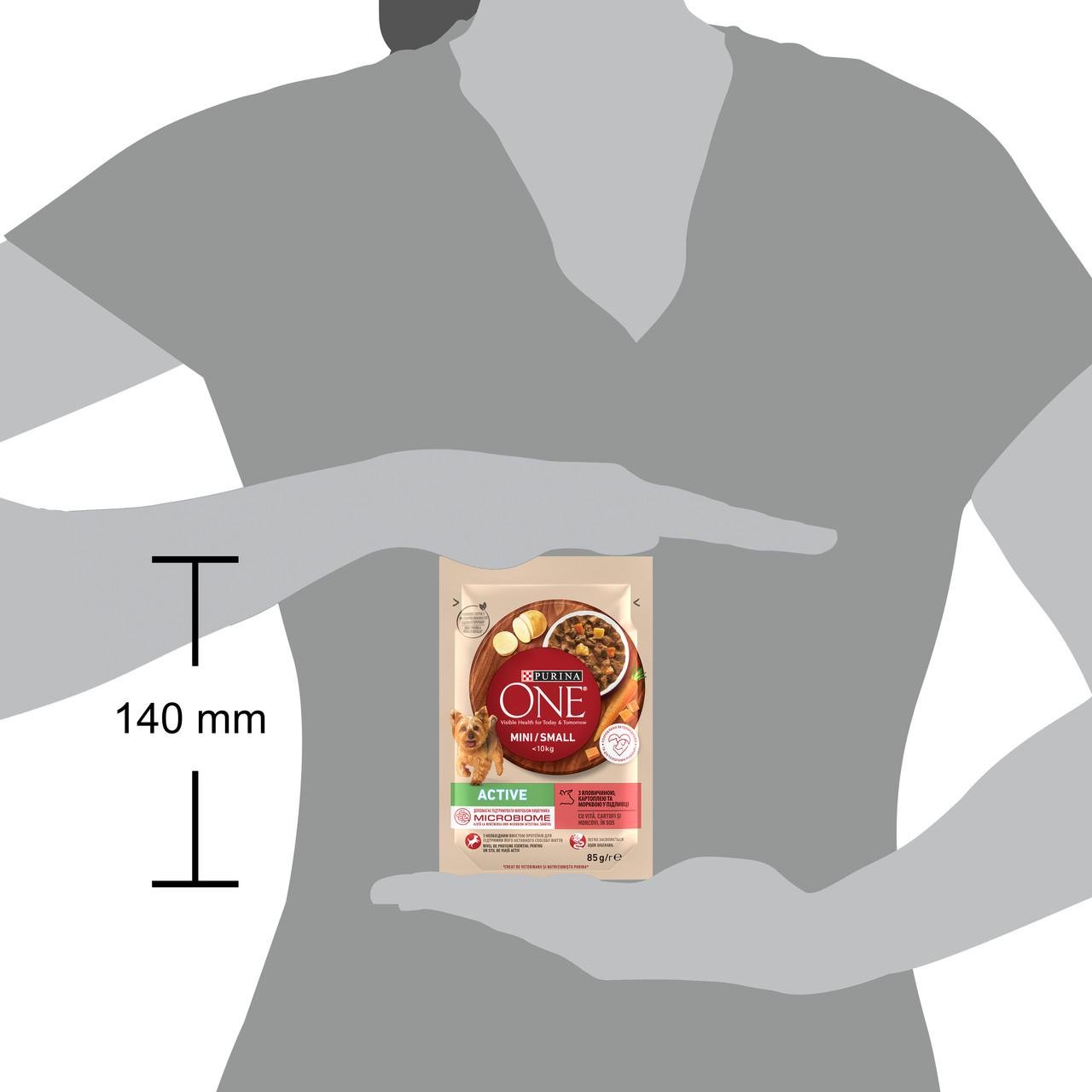 Вологий корм PURINA ONE Mini/Small Active для собак шматочки у підливі 85 г - фото 3