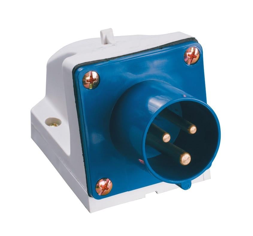 Вилка стационарная силовая TechnoSystems 513 2р+PЕ 16А 220В IP 44 (5500442)