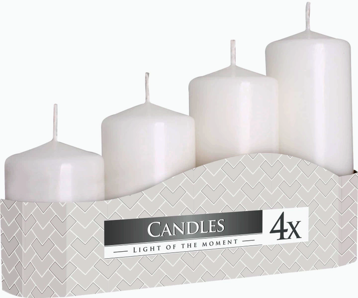 Набір свічок Циліндр 4 шт. Білий (62-68-sw50/4-090) Набір свічок Циліндр 4 шт. Білий (62-68-sw50/4-090)