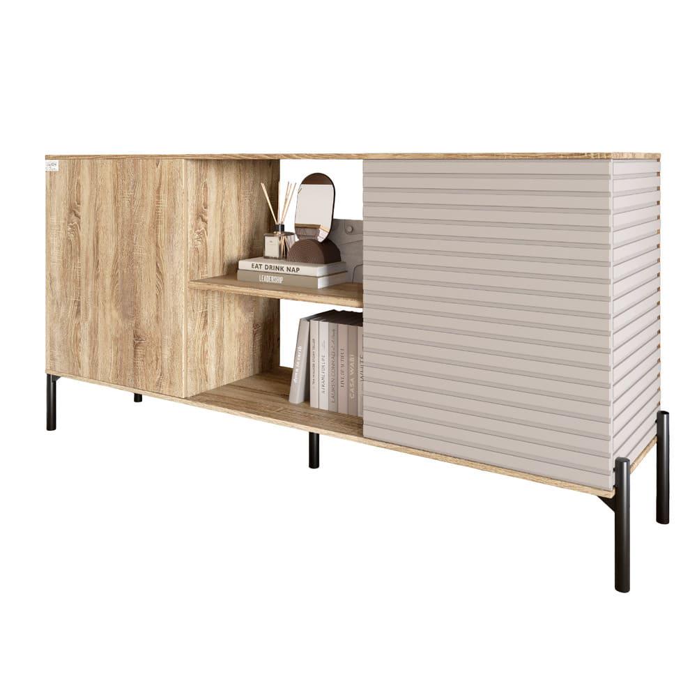 Комод открытый Lion Грей на черных металлических ножках Дуб Сонома/Кашемир (000-000-2235) - фото 2 Комод открытый Lion Грей на черных металлических ножках Дуб Сонома/Кашемир (000-000-2235) - фото 2