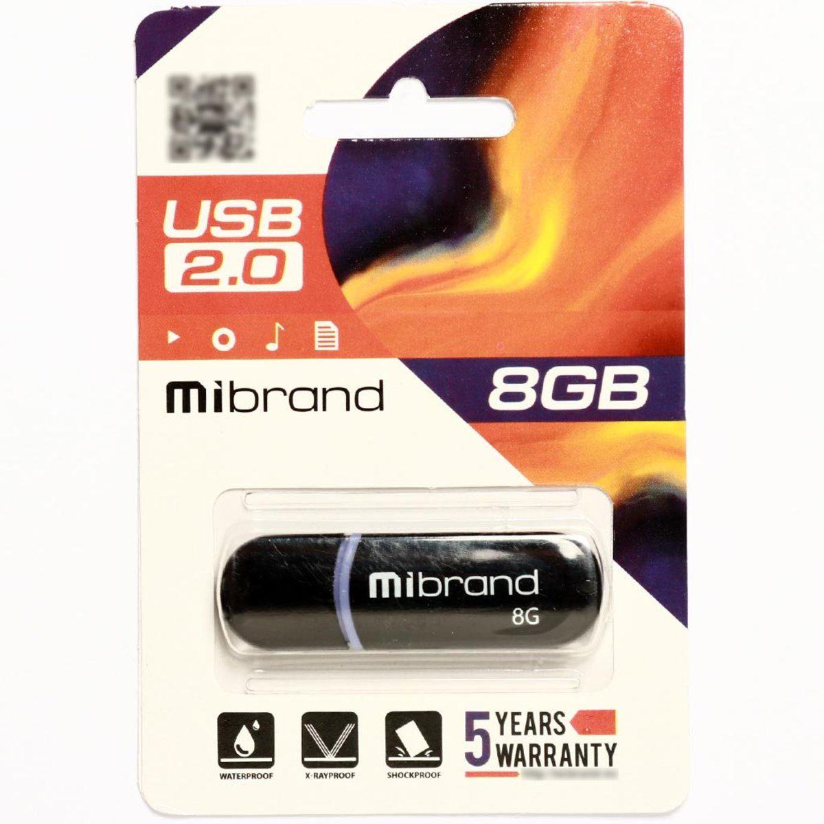 Флеш пам'ять Flash Mibrand Usb 2.0 Panther 8 Gb Black