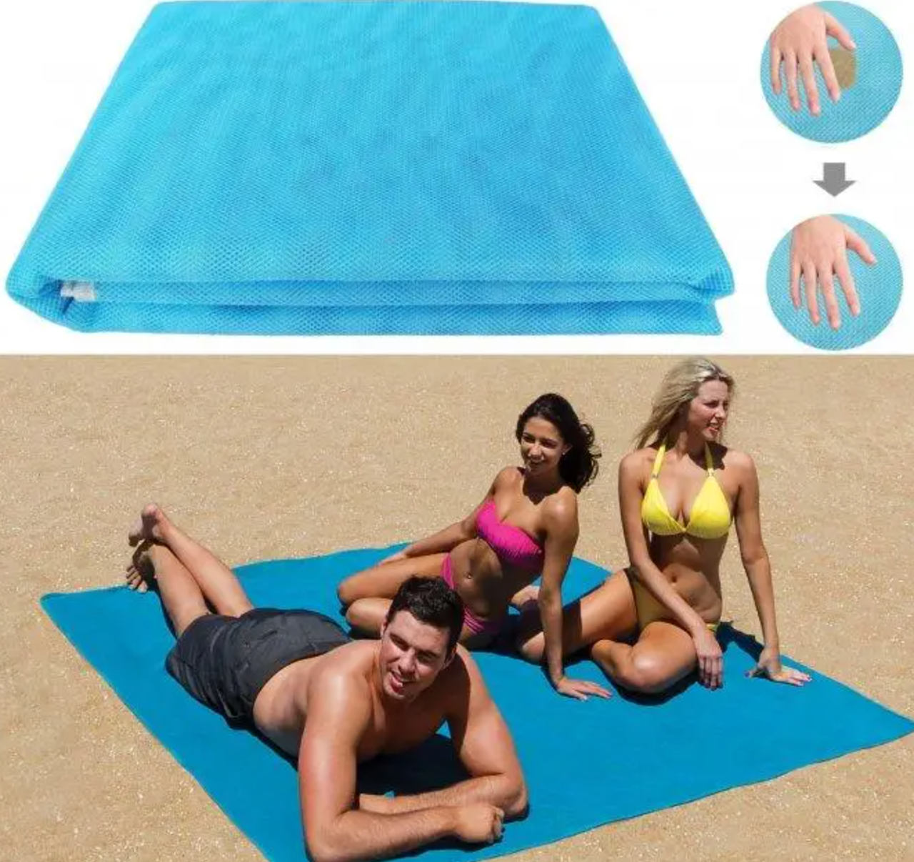 Подстилка пляжная анти-песок Sand Free Beach Mat 150x200 см (00672) - фото 4