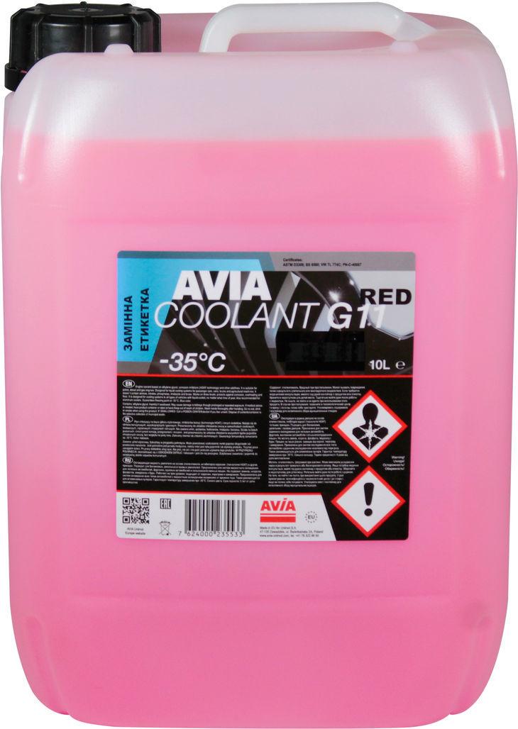 Антифриз Avia G11 от -35 до +108 10 л Red (0101723)