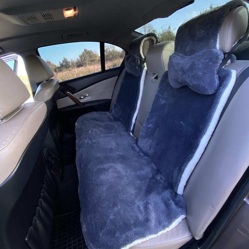 Накидка на сиденье автомобиля из овчины Sheepskin эко-шерсть задний комплект 50 см Серый (721) - фото 3 Накидка на сиденье автомобиля из овчины Sheepskin эко-шерсть задний комплект 50 см Серый (721) - фото 3