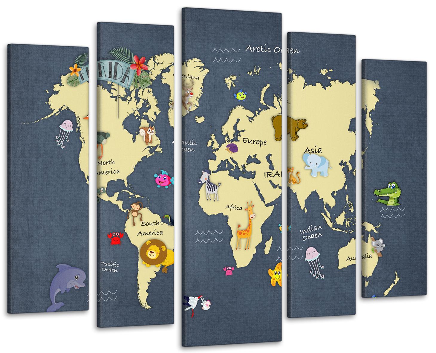 Картина модульная Карта мира 105х150 см (Art-409_5)