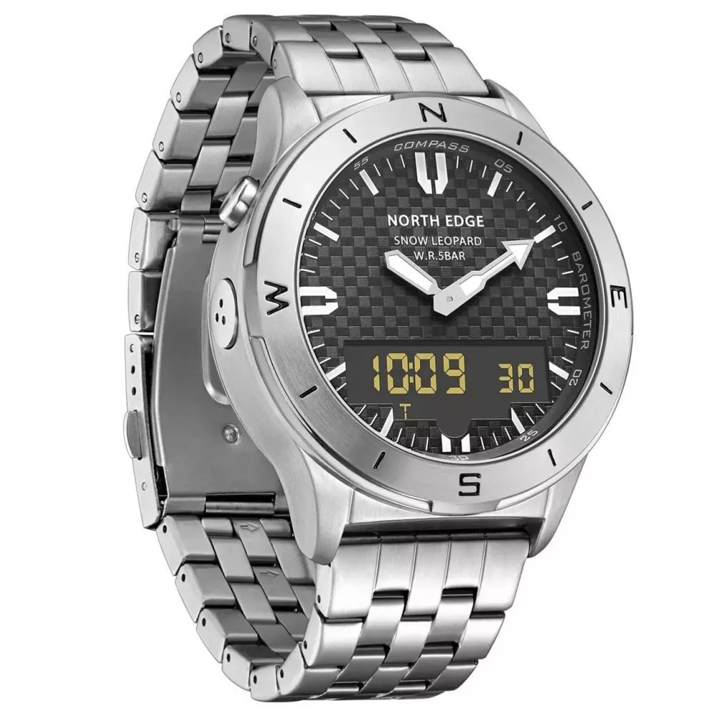 Наручний годинник North Edge Snow Leopard з підсвічуванням Срібний (27457334)