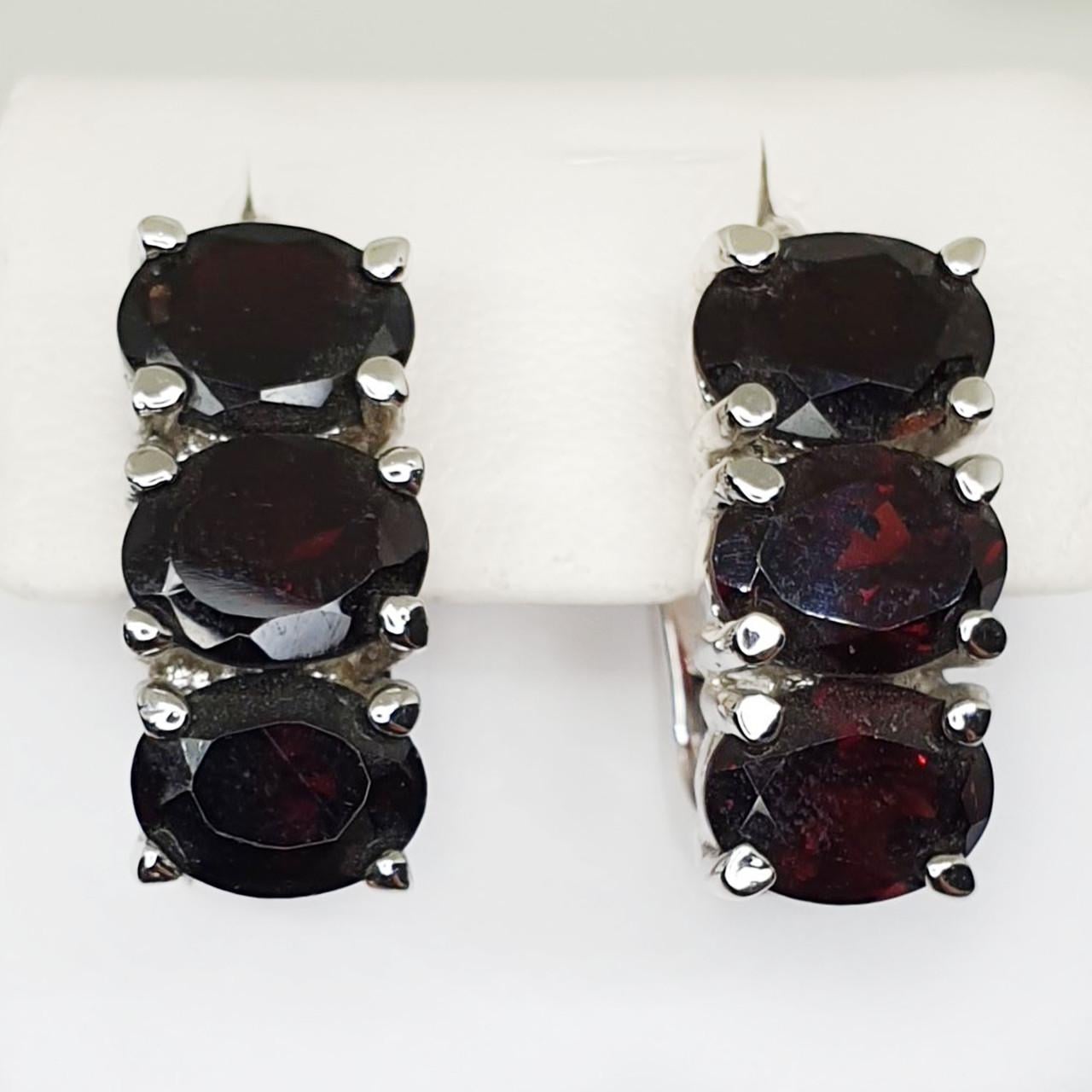 Серьги серебряные с гранатом 9,65 г (1407083184)