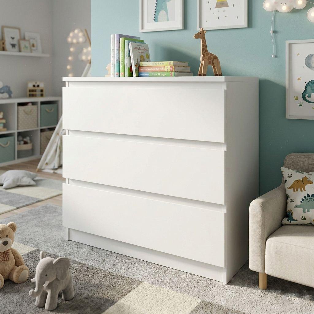 Комод MEBEX на 3 шухляди 80х40х77,4 см Білий (VM3B800WH)