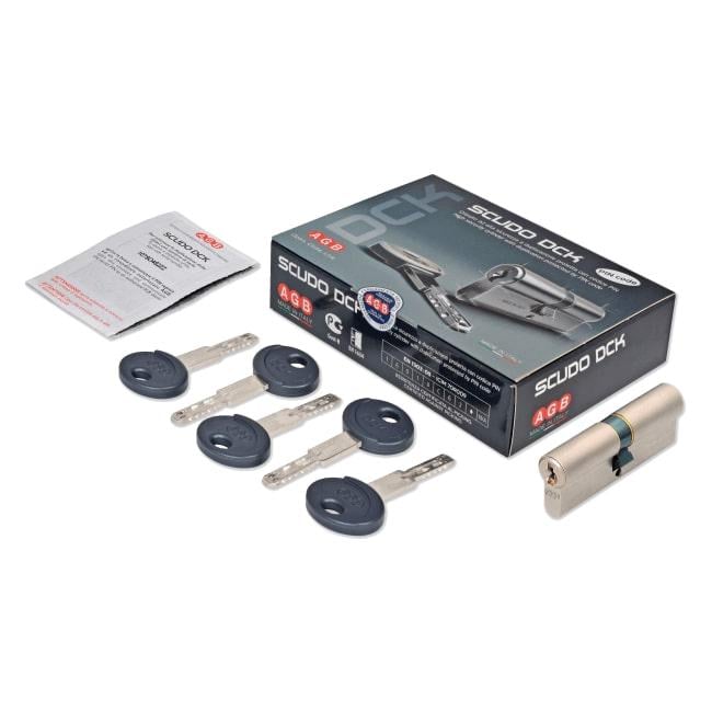 Цилиндр AGB SCUDO DCK 70 мм 30/40 ключ/ключ Никель матовый (C100.16.35.25)