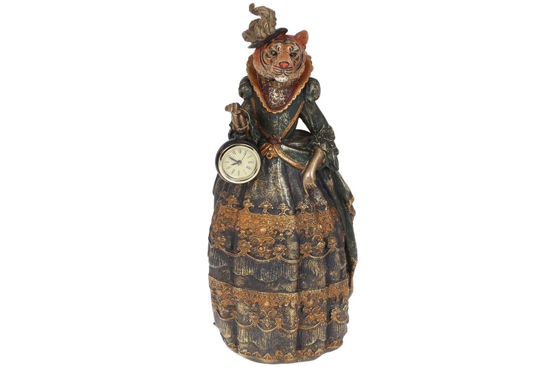 Декоративная статуэтка с часами BonaDi Тигрица (419-253)