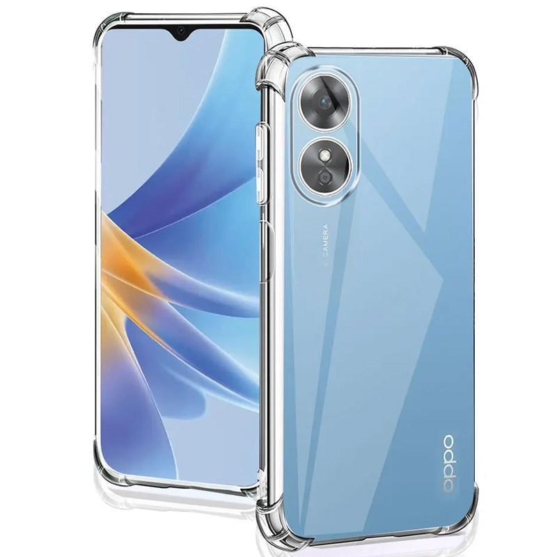 Противоударный TPU чехол GETMAN Ease logo усиленные углы Full Camera для Oppo A58 4G Прозрачный (Безцветный)