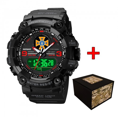 Наручний годинник Patriot 001RDDSNS із символікою ДСНС Чорний/Червоний (2101028659) - фото 5 Наручний годинник Patriot 001RDDSNS із символікою ДСНС Чорний/Червоний (2101028659) - фото 5