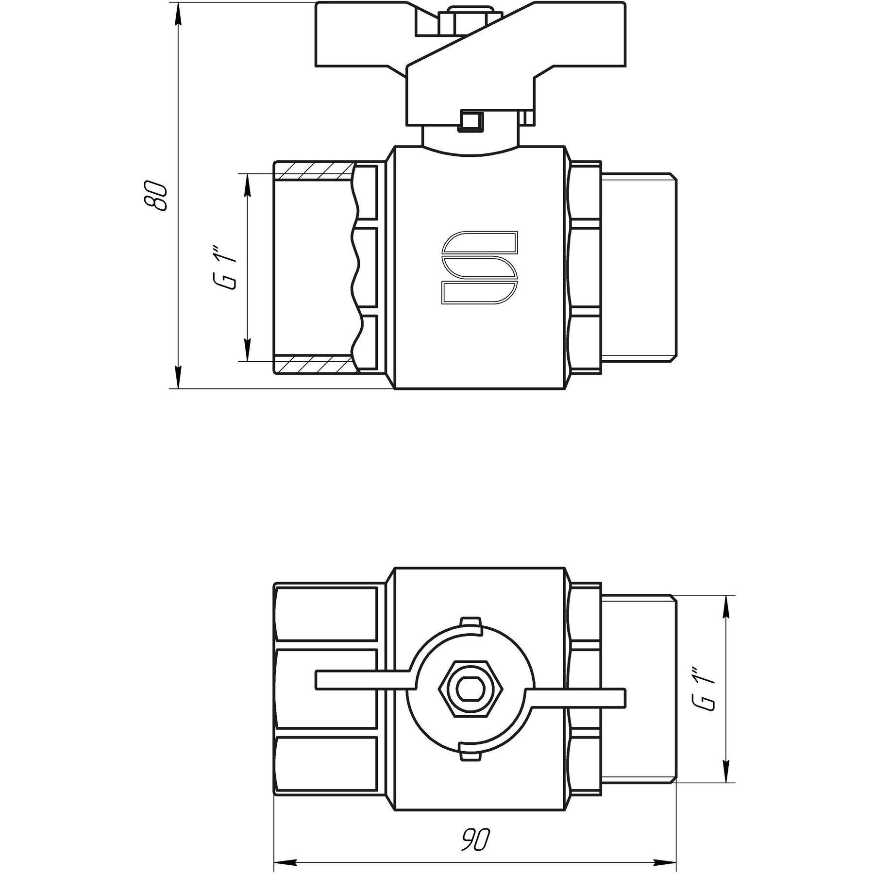 Кран шаровой Selba SL1508 000009637 1" ВЗ для газа бабочка (104535) - фото 2