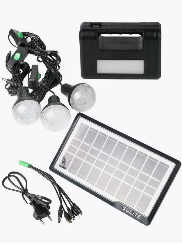 Фонарь-лампа c солнечной панелью GDlite 3 лампочки 4000 мАч Черный (22981449) - фото 4 Фонарь-лампа c солнечной панелью GDlite 3 лампочки 4000 мАч Черный (22981449) - фото 4