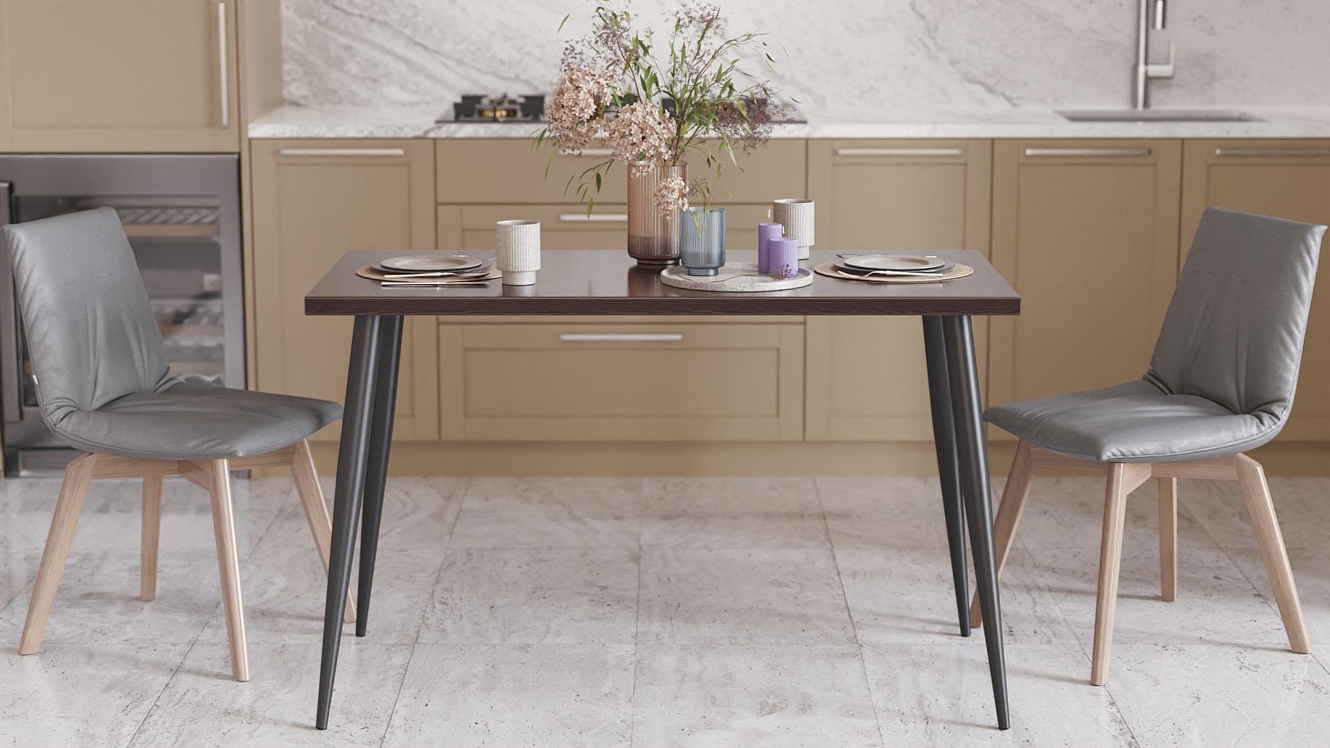 Обеденный стол Ferrum-decor Марсель 50 металл/ДСП 32 мм 75x120x70 см Черный/Венге Магия (FRD-106705)