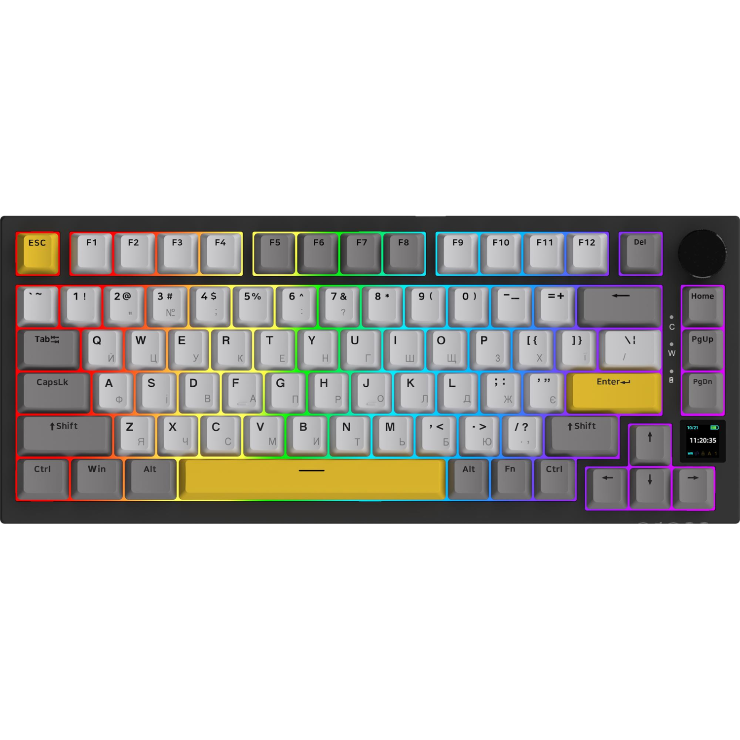 Клавіатура бездротова механічна Ajazz AK820 Pro Gift Switch RGB Black (AK820PRO-G-BGY)
