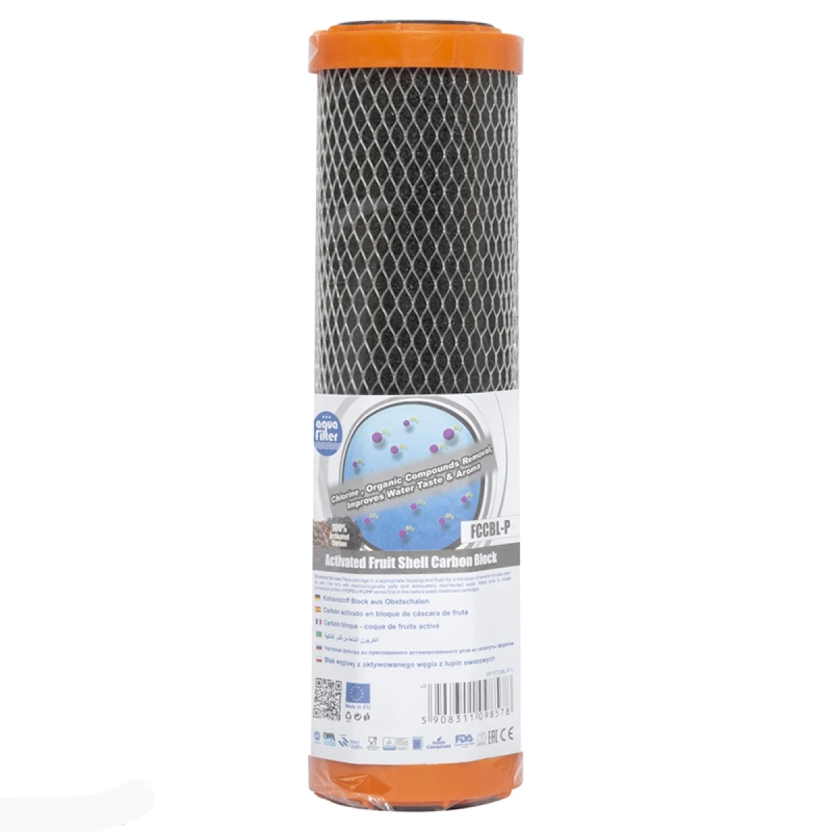 Картридж Aquafilter из спеченного активированного угля скорлупы фруктовых орехов 9 7/8" х 2 1/2"