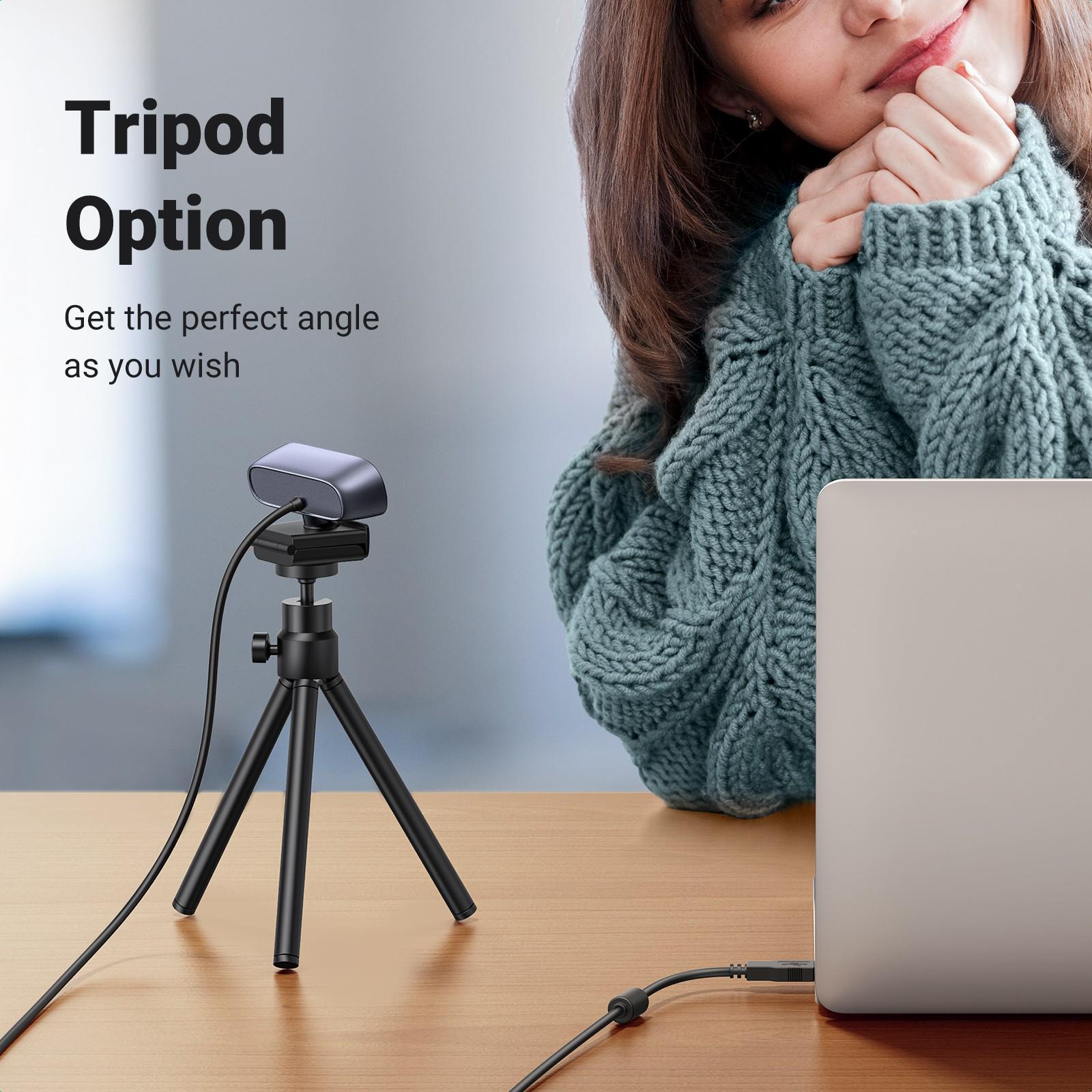 Веб-камера UGREEN 2K 30fps 4 Мп автофокус з двома мікрофонами Чорний (35626) - фото 8 Веб-камера UGREEN 2K 30fps 4 Мп автофокус з двома мікрофонами Чорний (35626) - фото 8