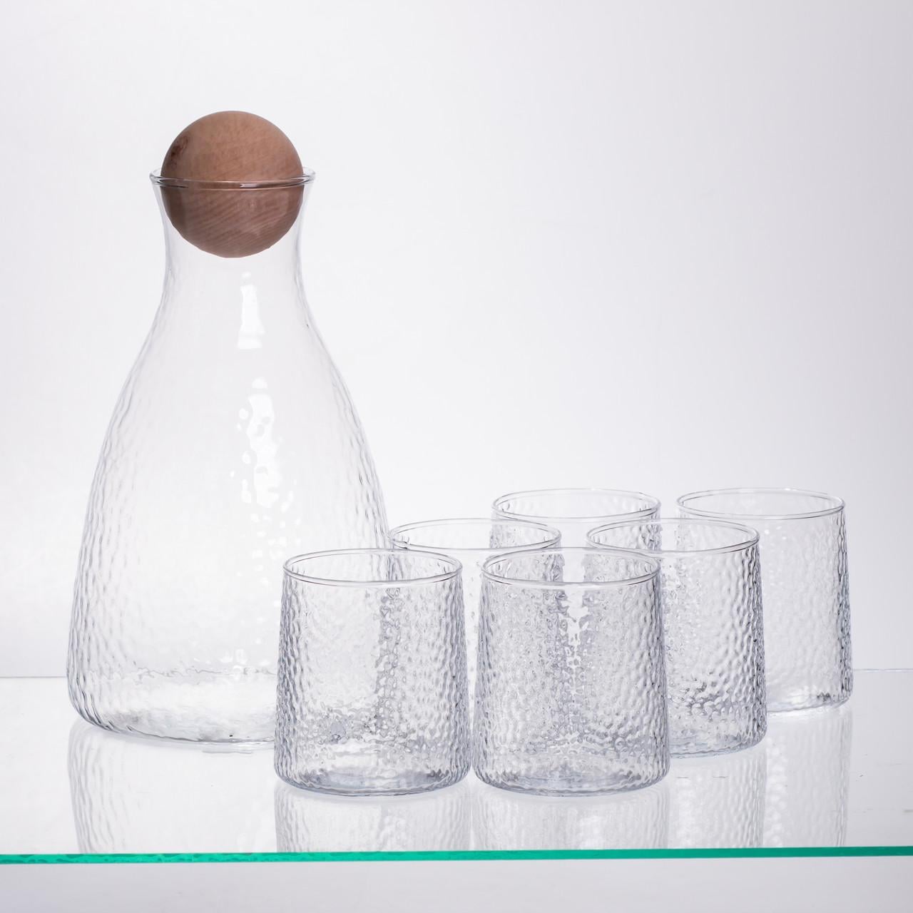 Набор для напитков графин с бамбуковой крышкой и 6 стаканов (64486-37)