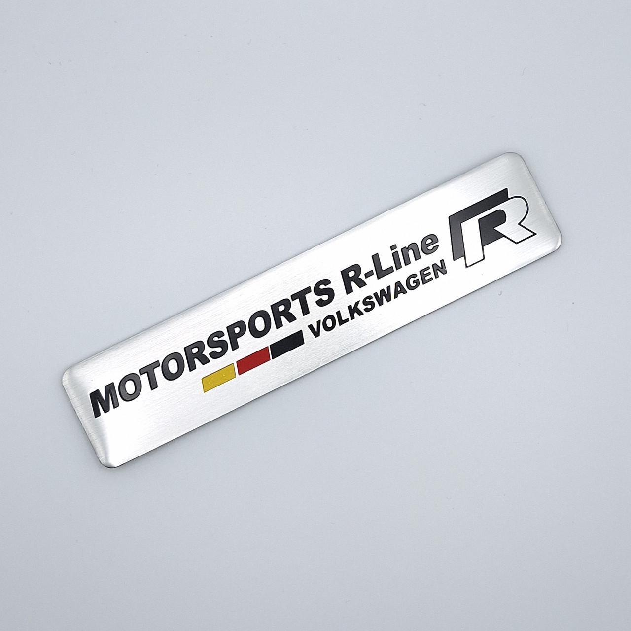 Эмблема алюминиевая Volkswagen Motorsports R-Line 12х2,6 см (2035474762)