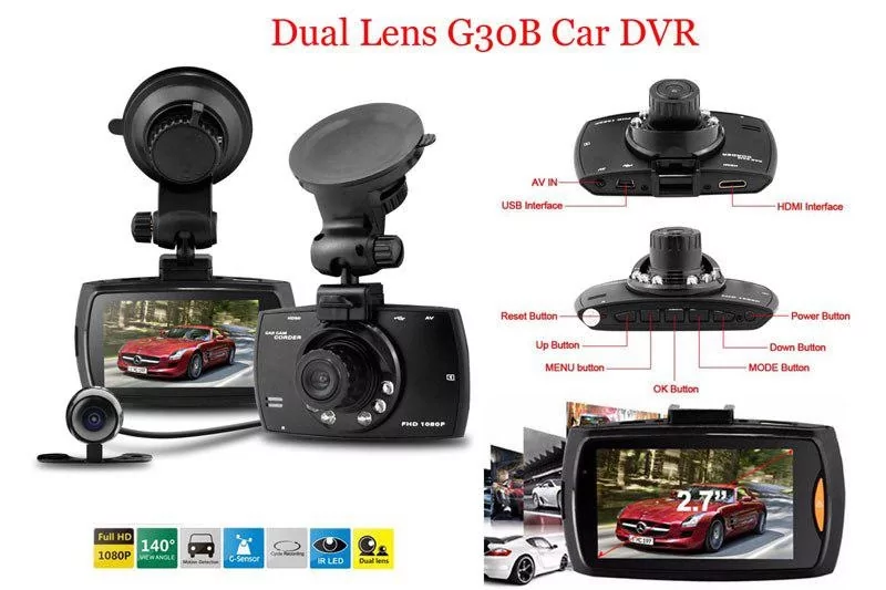 Видеорегистратор DVR G30B Car 2.7 LCD HD 1080P - фото 4