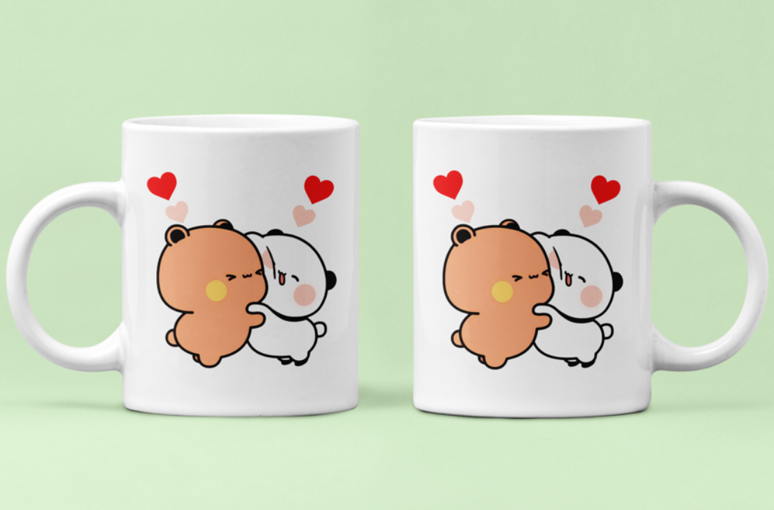 Чашки парные Мишки нежность и любовь для Влюбленных 330 мл Белый (ВЛ235Ч)