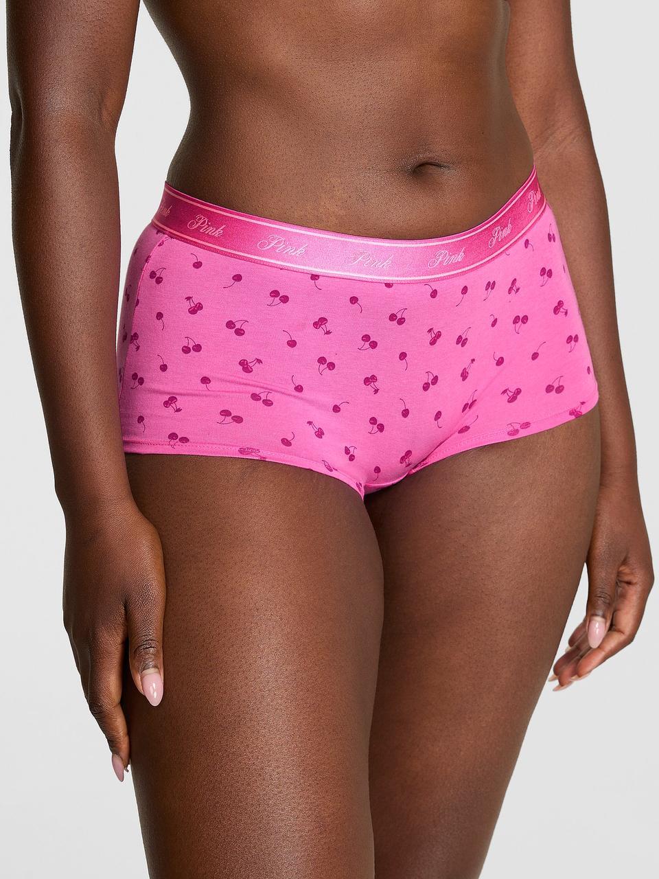 Трусики женские Victoria's Secret Logo Cotton Boyshort M Розовый (673228977583)