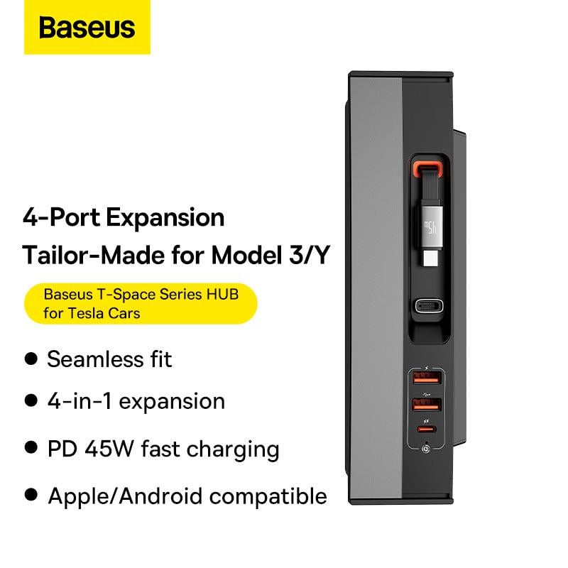 Док-станція Baseus T-Space Series HUB для Tesla Cars 45W (12586779) - фото 5