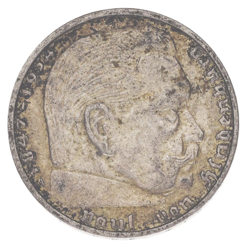 Коллекционная монета Германия 2 марки 1938 серебро F-VF A KM#93 (М17067)