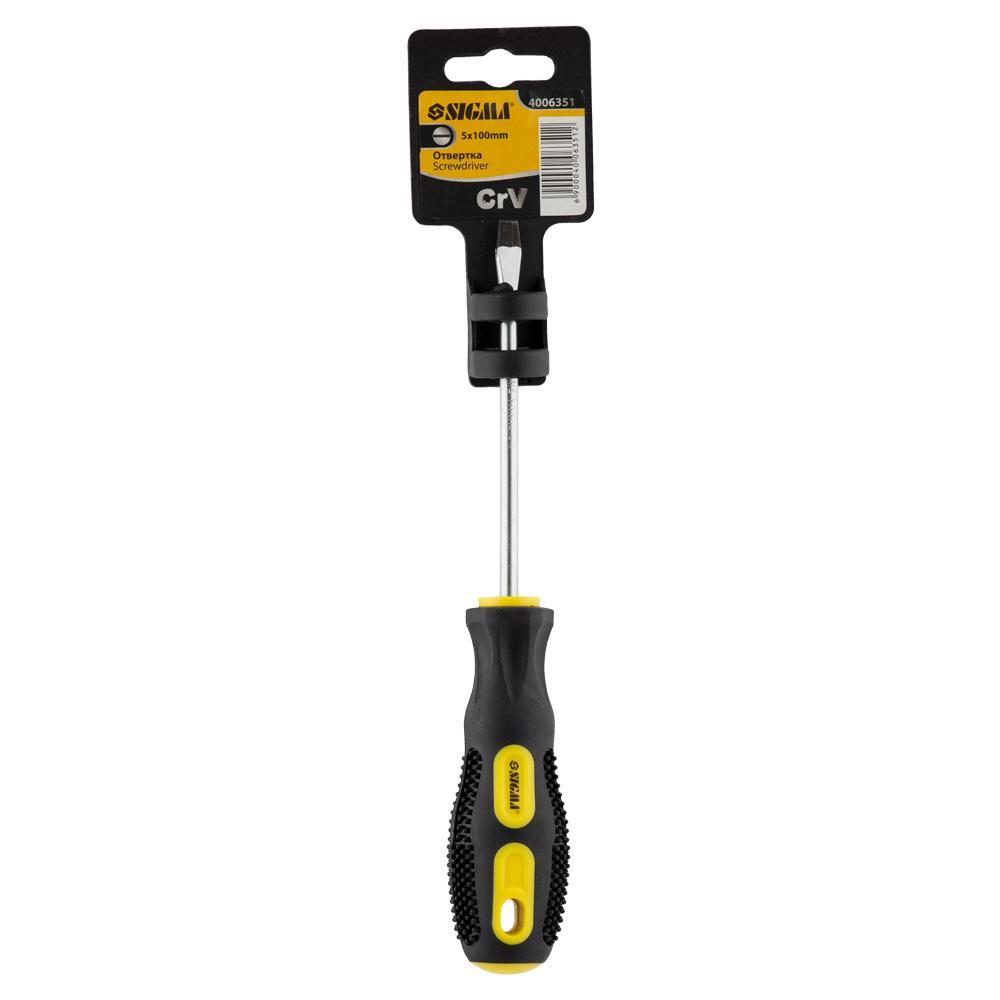 Отвертка шлицевая Sigma SL 5x100 мм CrV (4006351)