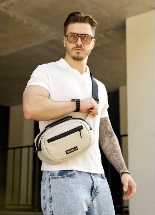 Мужская сумка Sambag через плечо из экокожи Серый (9520301017)