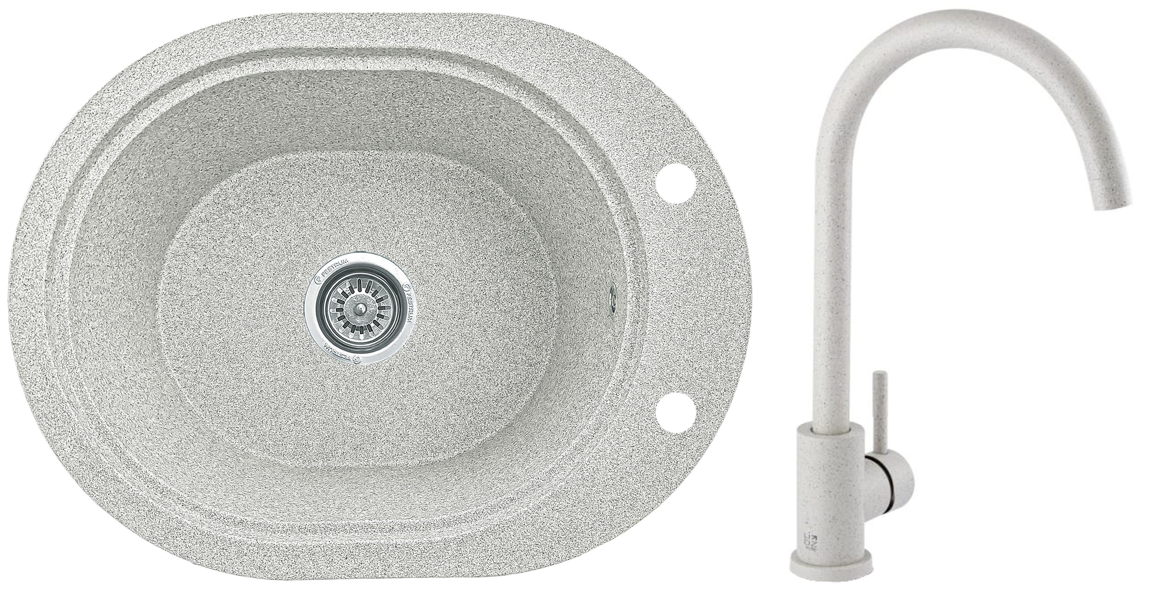 Мийка кухонна Valetti 61D зі змішувачем 560x430 мм Тера