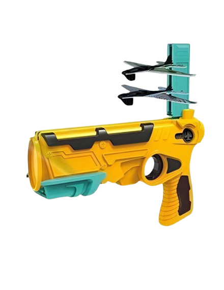 Пистолет с запускателем HT 016-1 механический/4 самолета Желтый Пистолет с запускателем HT 016-1 механический/4 самолета Желтый