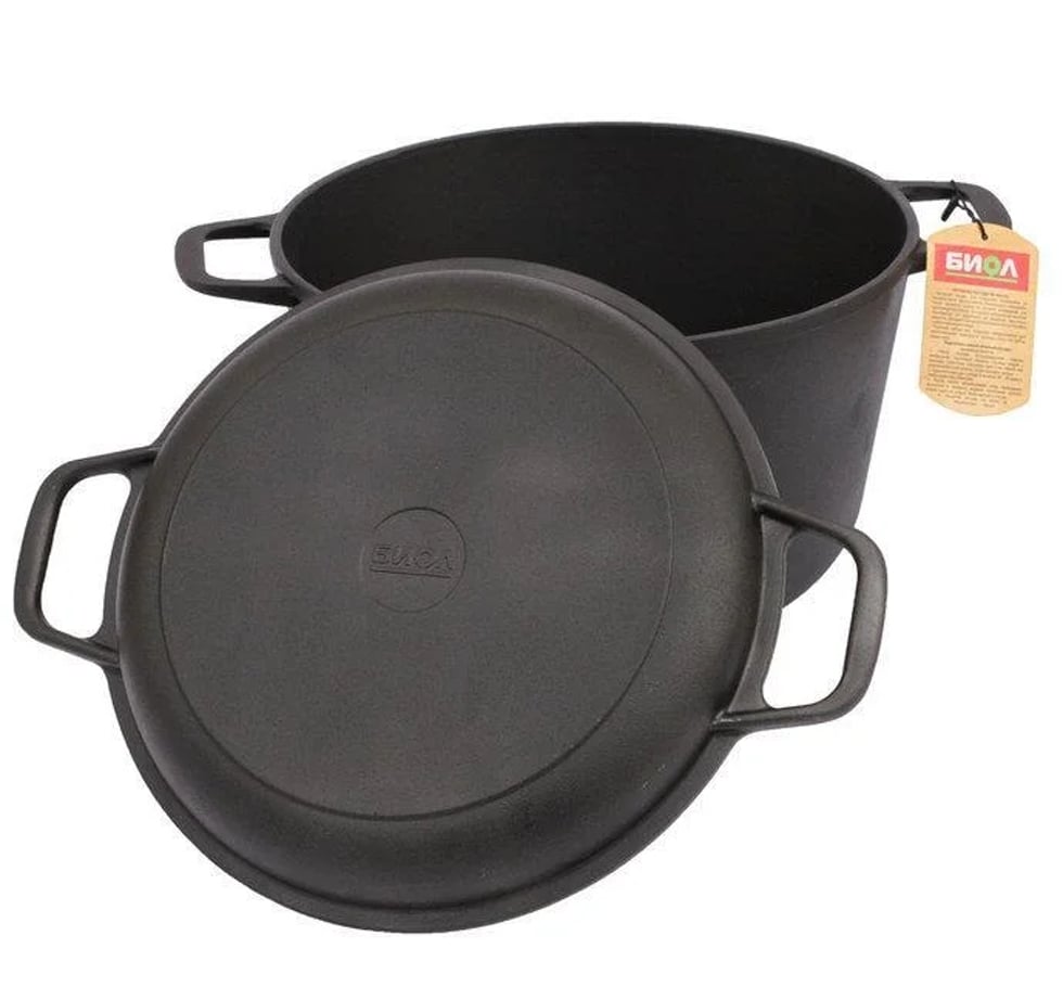 Чавунна каструля Биол з кришкою-сковородою 3 л