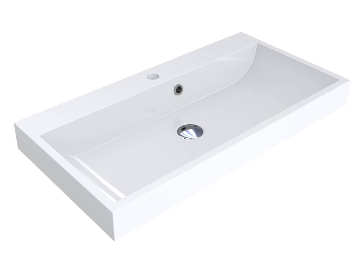 Умивальник Miraggio VARNA 800 з литого мармуру глянсовий Білий (83991)