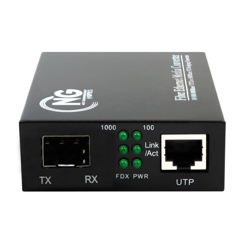 Медіаконвертер NG OPTICS RJ45 10/100/1000Mb to SFP Чорний (4328)