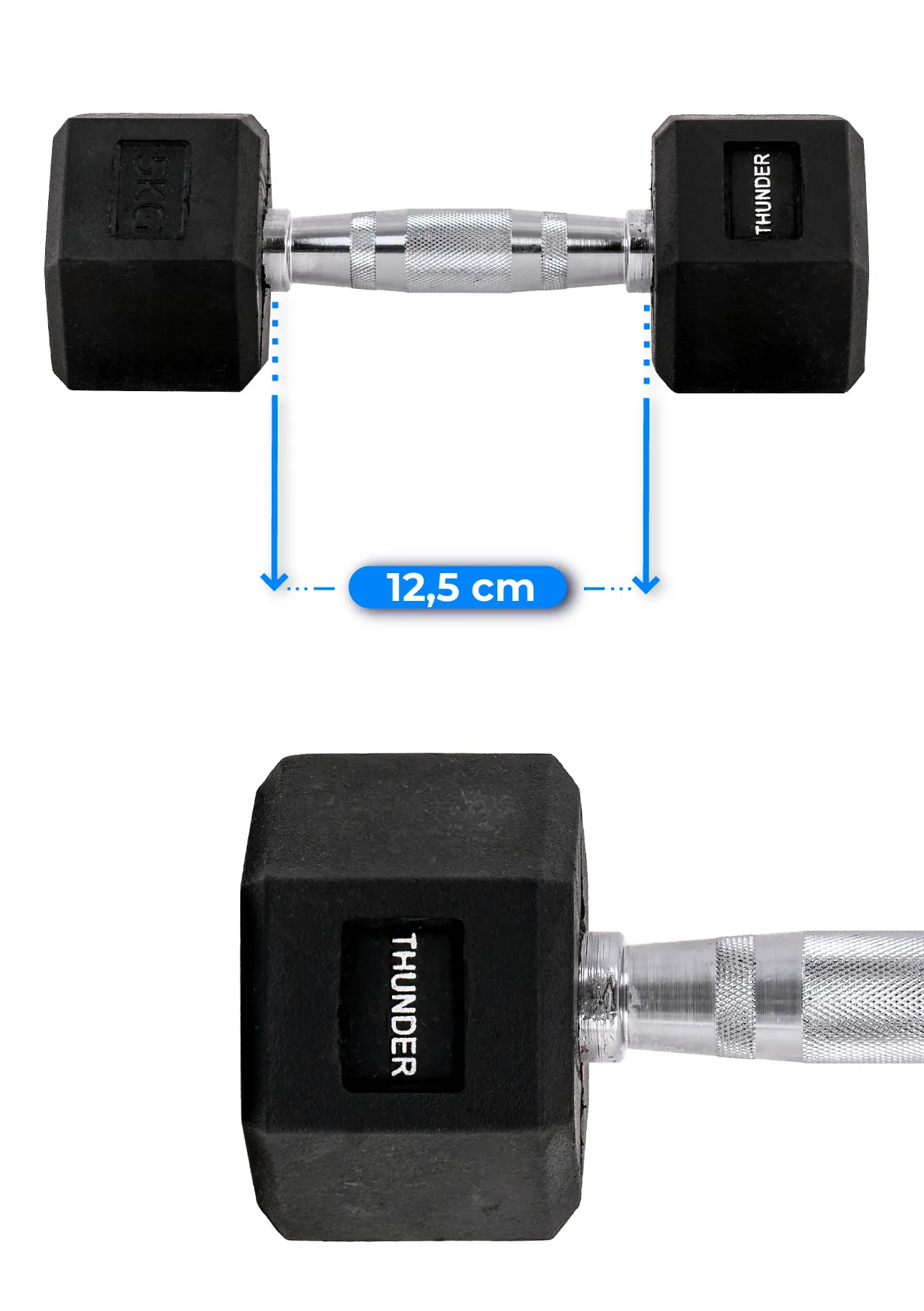 Гантель шестигранна Thunder 5 кг (436414) - фото 2 Гантель шестигранна Thunder 5 кг (436414) - фото 2