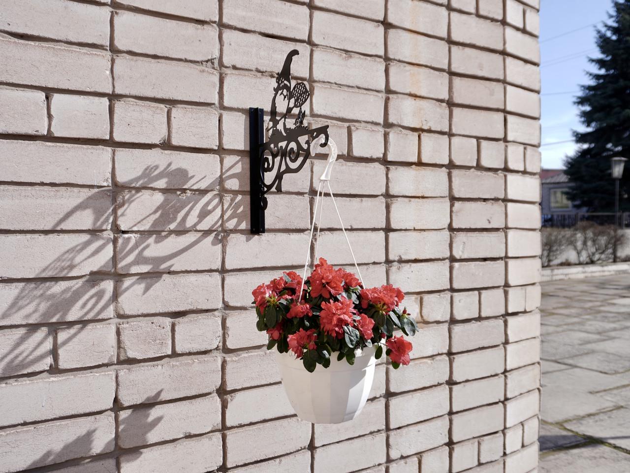 Кронштейн Гном для кашпо с цветами метал Черный (Б006) - фото 8